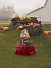 Noble Wine Red Off The Shoulder Neckline Embroidery and Ruffled Layers Ball Gown Prom Dress Sleeveless Lace Up