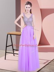 Edgy Lavender Sleeveless Tulle Zipper Homecoming Dress for Prom and Party