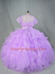 Glamorous Sweetheart Sleeveless Organza Quinceanera Gown Beading and Ruffles Side Zipper