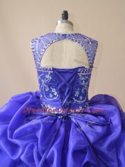Fantastic Sleeveless Lace Up Floor Length Beading and Ruffles and Pick Ups 15th Birthday Dress