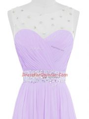 Sophisticated Chiffon Sleeveless Floor Length Prom Gown and Beading