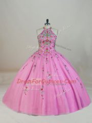 Ball Gowns Sleeveless Lilac Quinceanera Gown Brush Train Lace Up