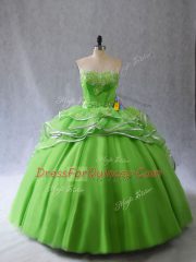 Wonderful Lace Up Sweet 16 Dresses for Sweet 16 and Quinceanera with Appliques and Ruffles Brush Train