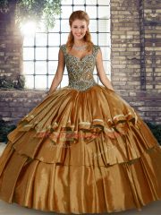 New Arrival Sleeveless Beading and Ruffled Layers Lace Up Sweet 16 Dress