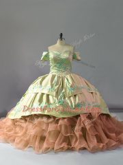 Multi-color Sleeveless Embroidery and Ruffles Lace Up 15 Quinceanera Dress