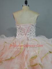 Most Popular Sleeveless Beading and Ruffles Lace Up Quinceanera Dresses
