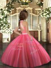 Floor Length Lilac Glitz Pageant Dress Tulle Sleeveless Beading