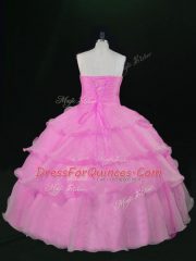 Lilac Sweetheart Lace Up Hand Made Flower 15th Birthday Dress Sleeveless