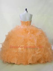 Sleeveless Lace Up Beading and Ruffles Quinceanera Gowns