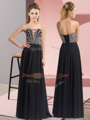 Enchanting Chiffon Sleeveless Floor Length Prom Gown and Beading
