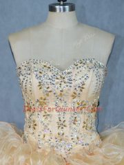Custom Fit Multi-color Lace Up Sweet 16 Dresses Beading and Ruffles Sleeveless Floor Length