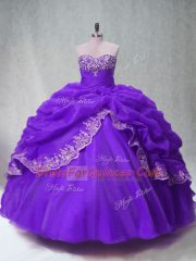 Custom Fit Floor Length Ball Gowns Sleeveless Purple 15 Quinceanera Dress Lace Up