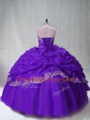Custom Fit Floor Length Ball Gowns Sleeveless Purple 15 Quinceanera Dress Lace Up