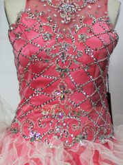 Multi-color Tulle Zipper Vestidos de Quinceanera Sleeveless Floor Length Beading and Ruffles