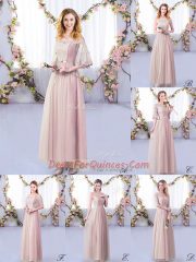 Custom Fit Off The Shoulder Half Sleeves Tulle Dama Dress Lace and Belt Side Zipper