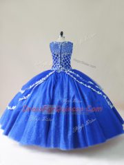 Captivating Scoop Sleeveless Tulle Sweet 16 Dresses Beading Zipper