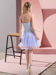 Custom Designed Light Blue Sweetheart Zipper Beading Prom Evening Gown Sleeveless