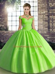 Edgy Sleeveless Tulle Lace Up Sweet 16 Quinceanera Dress for Military Ball and Sweet 16 and Quinceanera