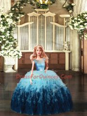 Sleeveless Lace and Ruffles Backless Quinceanera Gowns