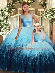 Sleeveless Lace and Ruffles Backless Quinceanera Gowns