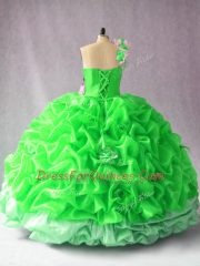 Free and Easy Sleeveless Floor Length Pick Ups and Hand Made Flower Lace Up Vestidos de Quinceanera