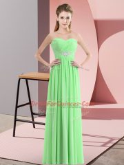 Enchanting Empire Beading Evening Dress Zipper Chiffon Sleeveless Floor Length