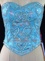Baby Blue Sweetheart Lace Up Beading Quince Ball Gowns Sleeveless