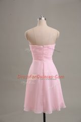 Sweetheart Sleeveless Chiffon Homecoming Dress Ruching Zipper