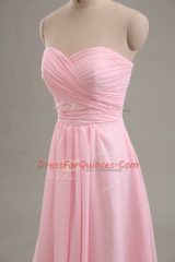 Sweetheart Sleeveless Chiffon Homecoming Dress Ruching Zipper