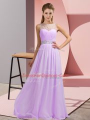 Fantastic Floor Length Empire Sleeveless Lavender Backless