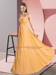 Fine Sleeveless Lace Up Floor Length Ruching