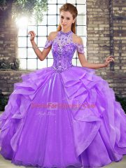 Sleeveless Beading and Ruffles Lace Up Quinceanera Gowns