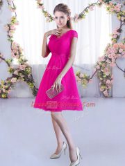 Custom Design Mini Length A-line Cap Sleeves Hot Pink Damas Dress Lace Up