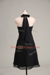 Charming Black Prom Dresses Prom and Party with Ruching Halter Top Sleeveless Zipper