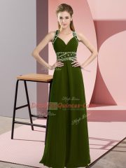 Chiffon Sleeveless Floor Length and Beading