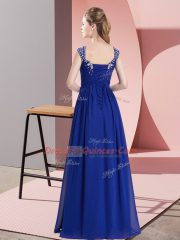 Cap Sleeves Chiffon Floor Length in Green with Beading