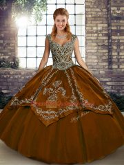 Superior Sleeveless Lace Up Floor Length Beading and Embroidery 15 Quinceanera Dress