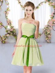 Delicate Chiffon Sleeveless Mini Length Quinceanera Dama Dress and Belt