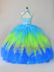 Floor Length Ball Gowns Sleeveless Multi-color Quinceanera Dress Lace Up
