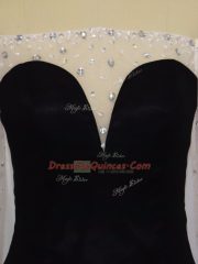 Perfect White Zipper Evening Dress Beading Long Sleeves Floor Length