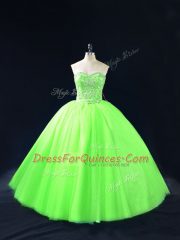 Sleeveless Beading Lace Up Sweet 16 Dresses