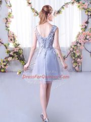 Scoop Sleeveless Tulle Quinceanera Dama Dress Lace Lace Up