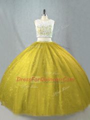 Dramatic Tulle Sleeveless Floor Length Quince Ball Gowns and Beading