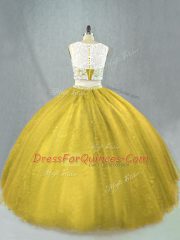 Dramatic Tulle Sleeveless Floor Length Quince Ball Gowns and Beading