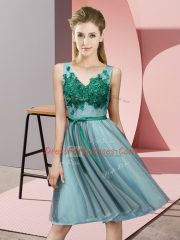 Elegant Sleeveless Appliques Lace Up Court Dresses for Sweet 16