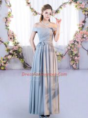 Floor Length Empire Sleeveless Grey Dama Dress Lace Up