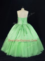 Best Sleeveless Beading Floor Length Quinceanera Dresses