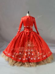 Red Sleeveless Organza Lace Up Quinceanera Dress for Sweet 16 and Quinceanera