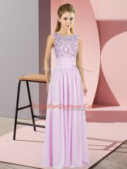 Lilac Sleeveless Beading Backless