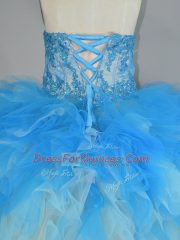 Clearance Sleeveless Lace Up Appliques and Ruffles Sweet 16 Quinceanera Dress